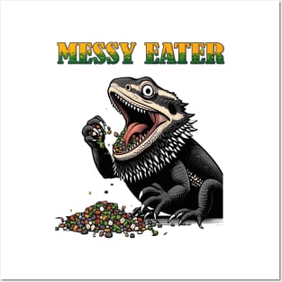 Bearded Dragon Messy Eater Iguana Reptile Pet Posters and Art